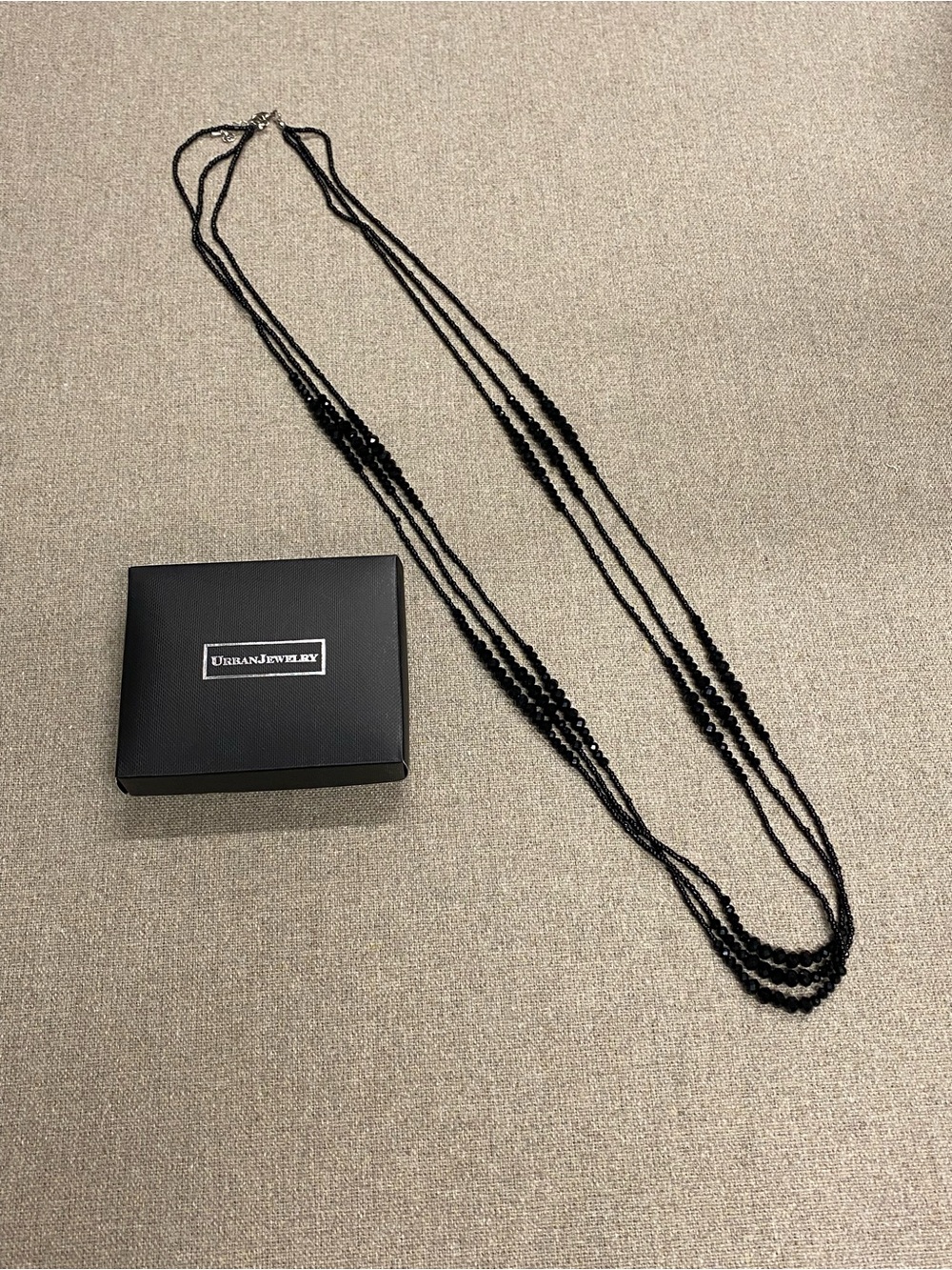 Urban Jewelry Long Black Beaded Necklace